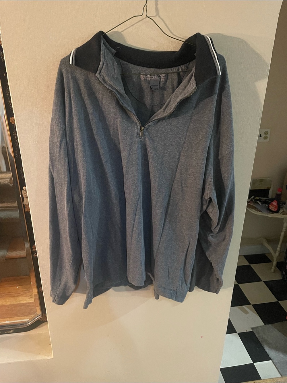 Vintage 90s discontinued Le Collezioni Structure Gray Half-Zip Pullover